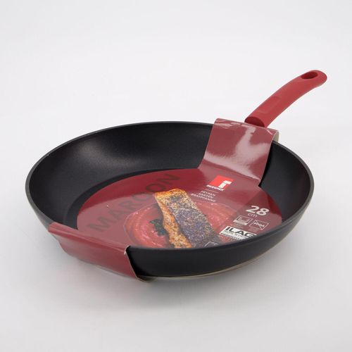 Rote Maroon Bratpfanne aus geschmiedetem Aluminium 28cm
