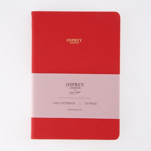 Rotes liniertes Notizbuch A5