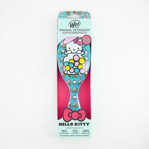 Blaue Haarbürste mit Hello-Kitty-Motiv