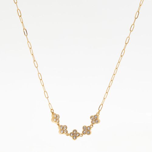 750er vergoldete Halskette mit Ziersteinen