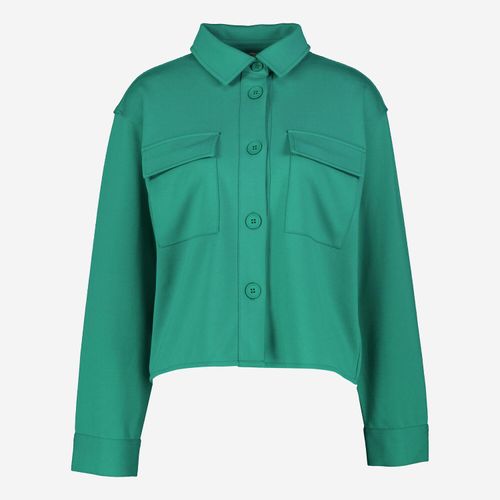 Grüne Strickjacke mit Kragen