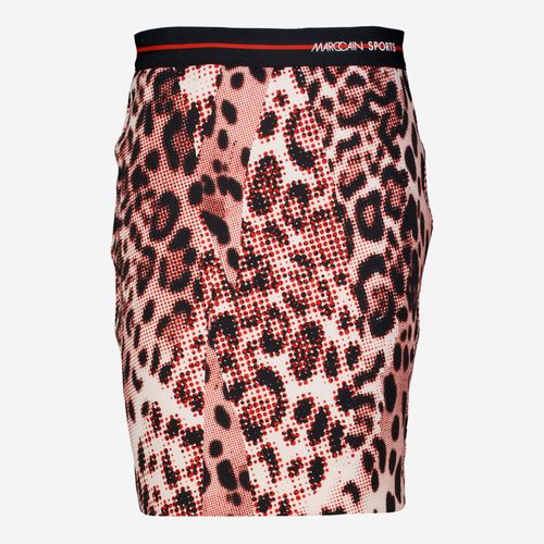 Roter Rock mit Animal-Print