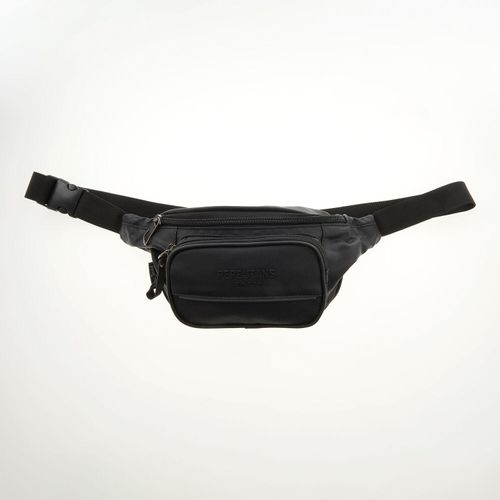 Schwarze Gürteltasche mit Logo-Details