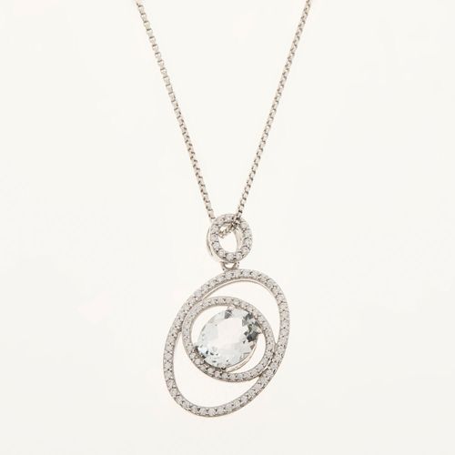 Halskette aus Sterling Silber mit ovalem Anhänger