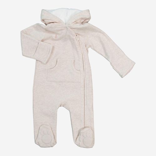 Beigefarbener Strampler mit Melange-Muster