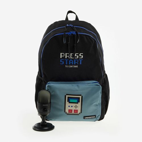 Schwarzer Rucksack mit LED-Gaming-Mikrofon