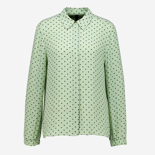 Grüne Hemdbluse mit Punktmuster