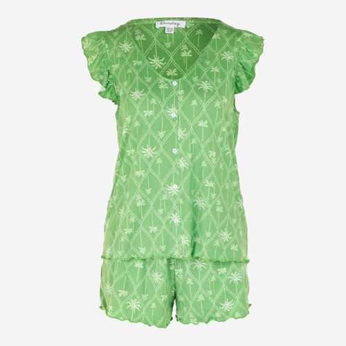 Grünes Pyjamaset mit muster