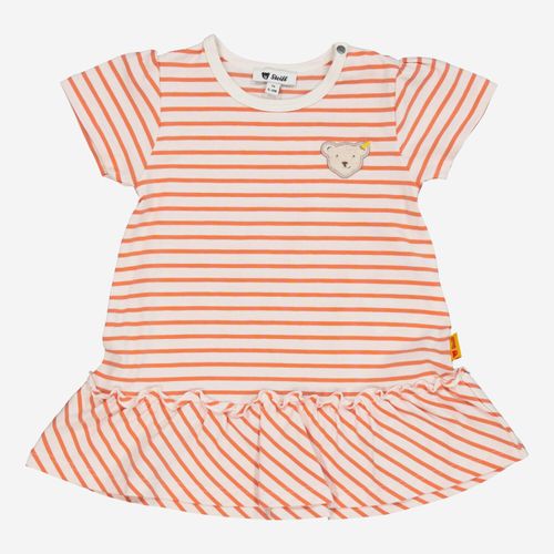 Creme-orangefarbenes Kleid mit Streifenmuster