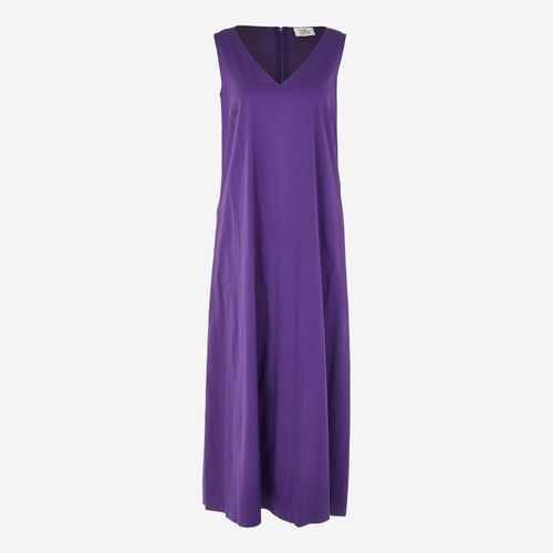 Violettes ärmelloses Maxikleid