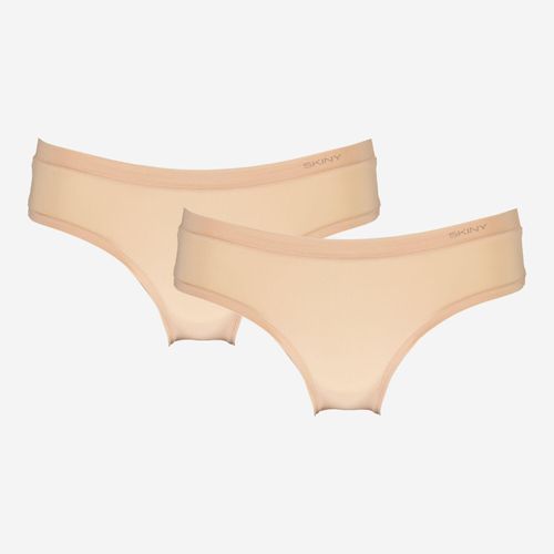 2er-Pack cremefarbene nahtlose Slips