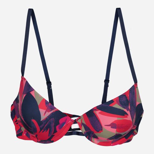Dunkelblauer Push-up-BH mit Muster