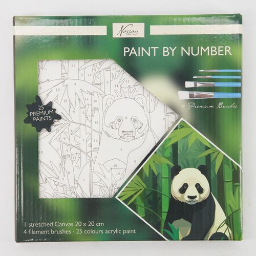 Malen nach Zahlen mit Panda-Motiv