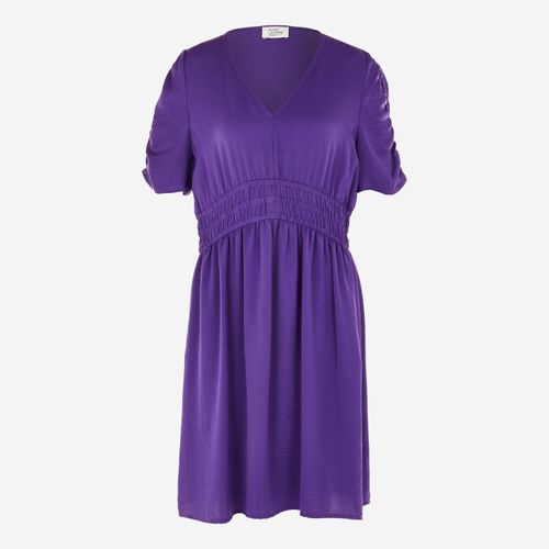 Violettes Midikleid mit V-Ausschnitt