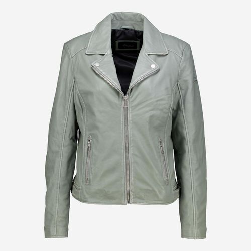 Graue Jacke aus Leder