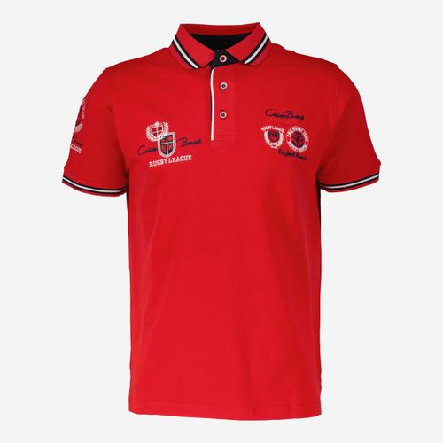 Rotes Poloshirt mit Stickerei
