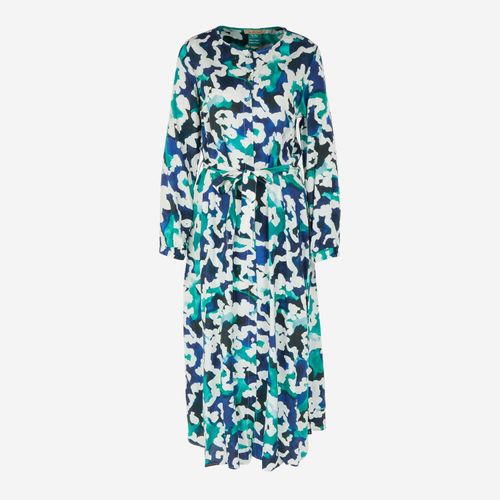 Mehrfarbiges Maxikleid mit Knopfleiste