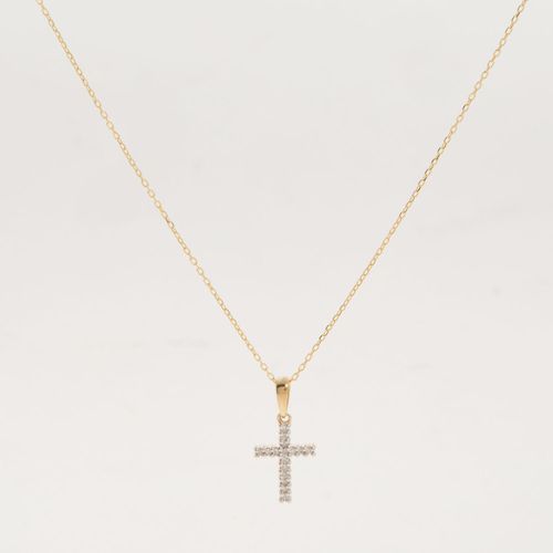 Halskette aus 375er Gold mit 0,06 Karat Diamanten