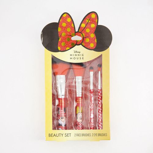4-teiliges rotes Makeup-Pinselset