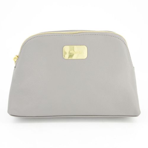 Graue Kosmetiktasche mit Logo