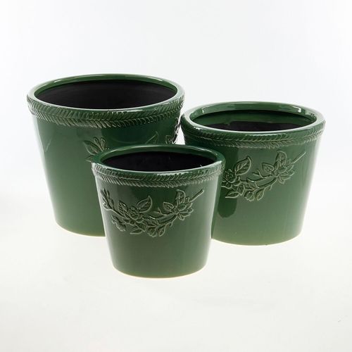 Medium dunkelgrüner Übertopf