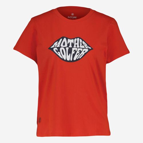 Rotes T-Shirt mit Mund-Motiv