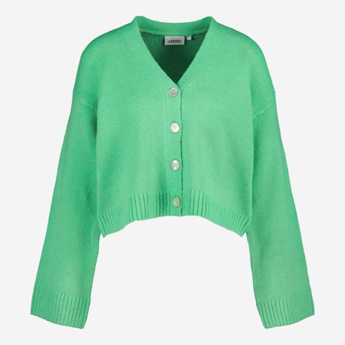 Grüne Strickjacke mit V-Ausschnitt
