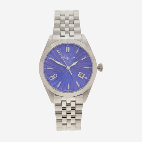 Armbanduhr aus Edelstahl mit blauem Zifferblatt