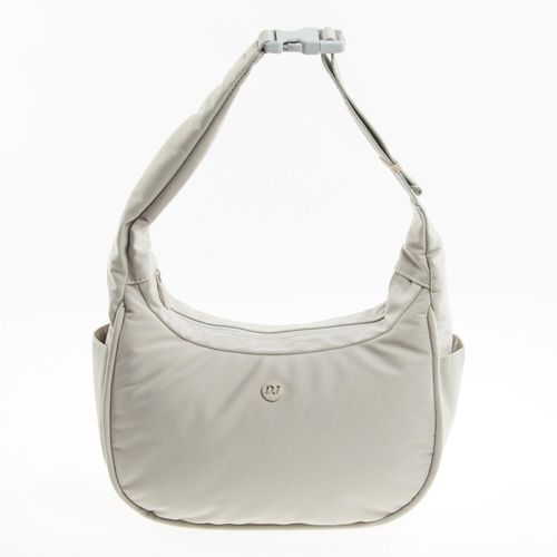 Hellgraue Handtasche im Hobo-Stil