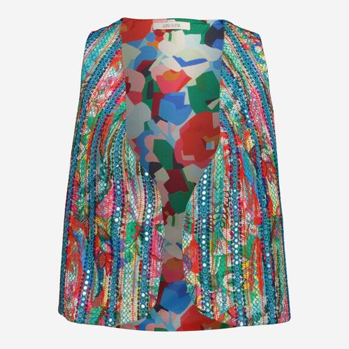 Mehrfarbige Weste aus Seidenmischung