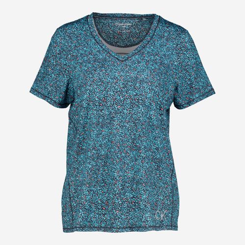 Blau-schwarzes T-Shirt mit Fleckenmuster