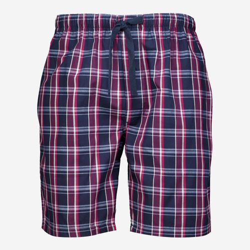 Rote und dunkelblaue Lounge-Shorts mit Karomuster Image