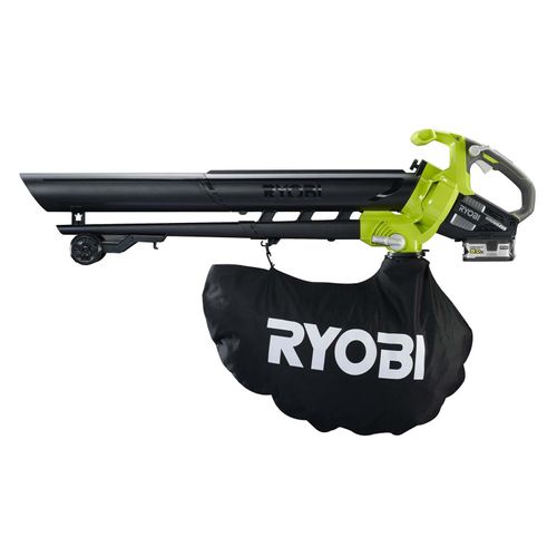 RYOBI Akku-Laubgebläse RBV1850 18V 5Ah, Brushless Laubsauger, Akku-Laubbläser, Akku-Gebläse, Turbo-Modus, inkl. Akku