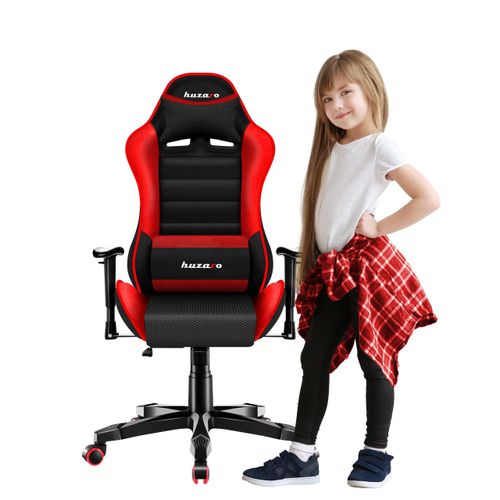 Huzaro Kinder Schreibtischstuhl Ranger 6.0 Gaming Stuhl Racing Sessel Bürostuhl Drehstuhl Gamer bis 130 kg mesh Rot