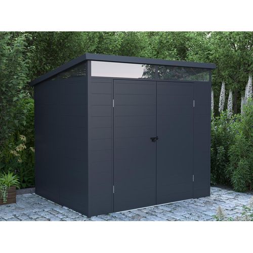 Gartenhaus aus Kunstharz - Anthrazitgrau - 4 m² - mit Boden - MINARO