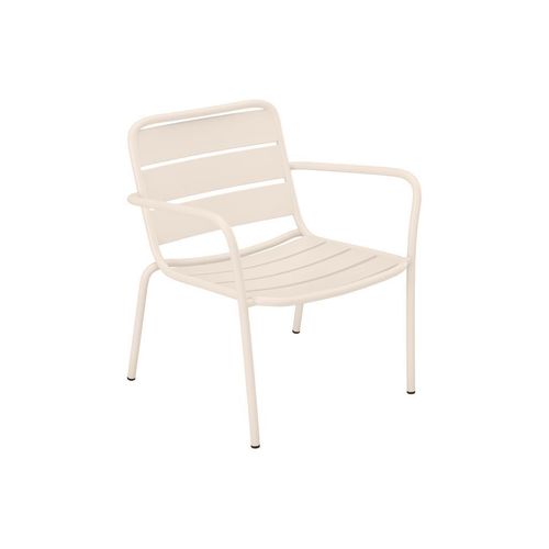 Gartensessel niedrig & stapelbar - Metall - Beige - MIRMANDE von MYLIA