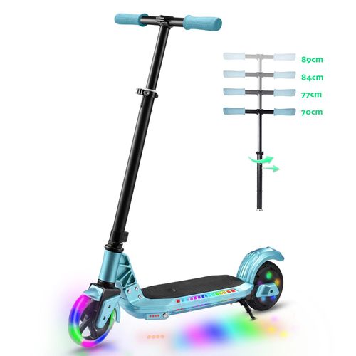Elektroroller Für Kinder 4–8 Jahren, Kinder E Roller Mit Verstellbarer Höhe, Max. 12 km/h, 110W, Bis 60kg, Elektroscooter Blau