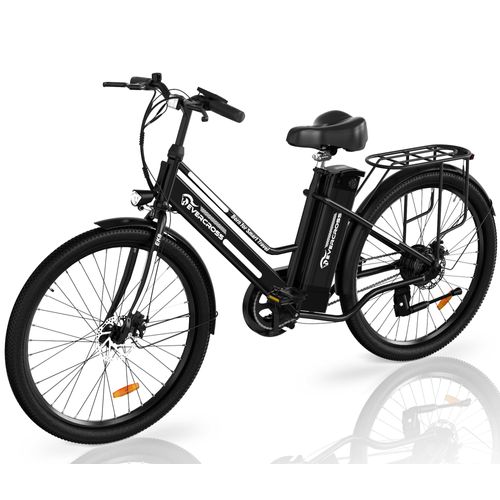 EVERCROSS TECH Elektrofahrrad für Erwachsene, 26 Zoll E-Bike - 250W Motor, 36V 10.4AH Akku, 15/20/25 KM/H, LCD Display, E-Citybike Herren/Damen
