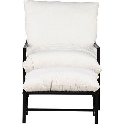 Corso Loungesessel mit Fußhocker schwarz.