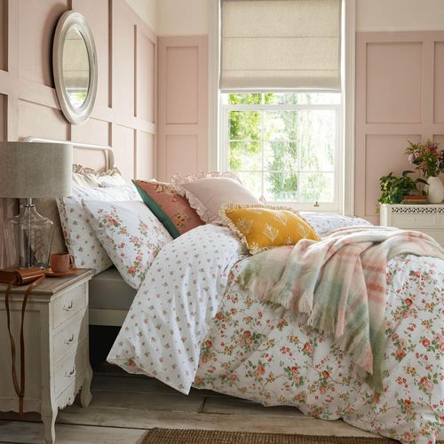 Laura Ashley - Mountney Garden Antique Pink Bettbezug lits-jumeaux 230 x 220cm
