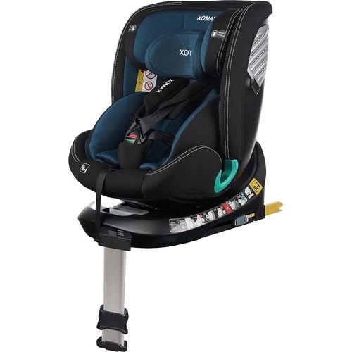 Auto Kindersitz / Sitzerhöhung drehbar 360° Grad mit Standfuß (Schwarz) für Kinder von ca. 15 Monate bis 12 Jahre / 9 bis 36 kg / ECE R129 (Klasse I, II, III) mit ISOFIX,Farbe:Blau