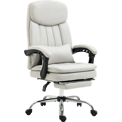 Bürostuhl mit Massage- und Heizfunktion, ergonomisch, 66x67x110-118cm, Cremeweiß