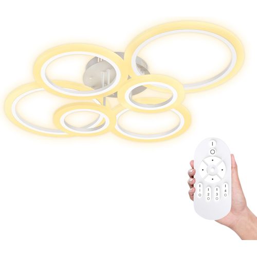 TRMLBE Deckenleuchte 96W LED Deckenlampe mit Fernbedienung Dimmbar Kreisverkehr Modern Lampe 80x60cm Zimmerlampe, für Schlafzimmer Wohnzimmer (6 Ringe)