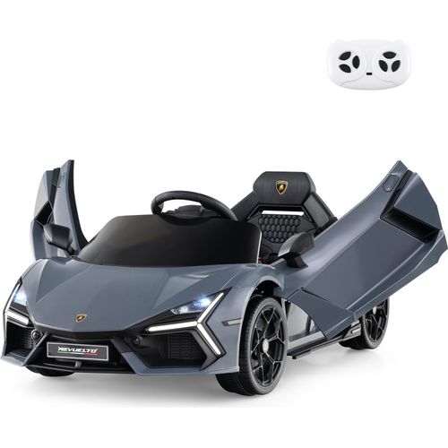 GOPLUIS Elektroauto für Kinder, 12V Lamborghini Kinderauto elektrish in 2 Modi, mit Fernbedienung & LED-Leuchten & Hupe & Musik, Grau