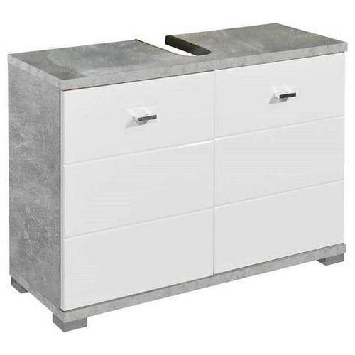 Livetastic Waschbeckenunterschrank , Grau, Weiß , Holzwerkstoff , 1 Fächer , 80x57x31 cm , stehend , Badezimmer, Badezimmerschränke,