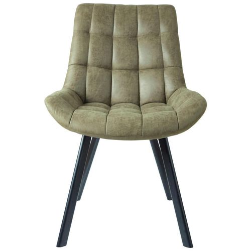 Livetastic Stuhl , Schwarz, Olivgrün , Metall, Textil , Flachrohr , 56x84x60 cm , Esszimmer, Stühle, Esszimmerstühle, Vierfußstühle