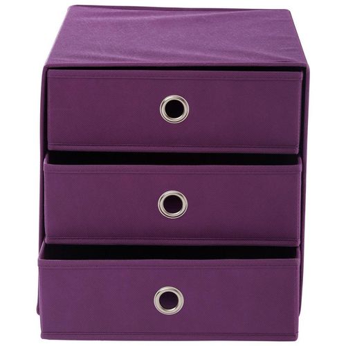 Carryhome Faltbox , Silber, Brombeere , Metall, Textil, Karton , 32x32x31.5 cm , faltbar , Ordnen & Aufbewahren, Aufbewahrungsboxen, Faltboxen