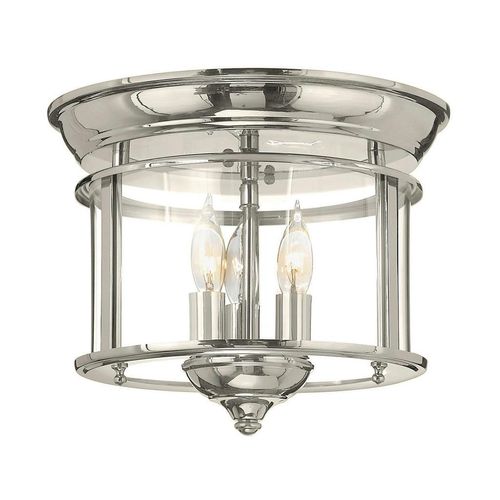 Elstead Lighting Deckenleuchte Elstead HK-Gentry , Nickel , Metall, Glas , 24.4 cm , Grüner Punkt, RoHS , Lampen & Leuchten, Innenbeleuchtung,