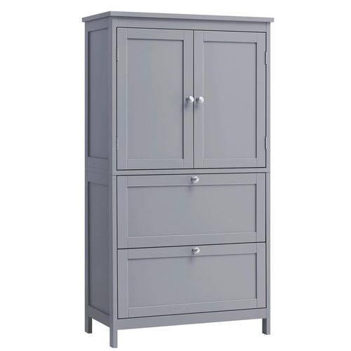 Mid.you Midischrank , Grau , Metall , 1 Fächer , 2 Schubladen , 60x110x30 cm , stehend , Badezimmer, Badezimmerschränke, Midischränke