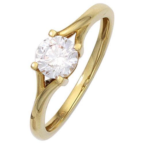 Goldring JOBO Gr. 54, gold (gelbgold 333), Fingerringe, Damen, 54, Gelbgold 333, 333 Gold mit Zirkonia